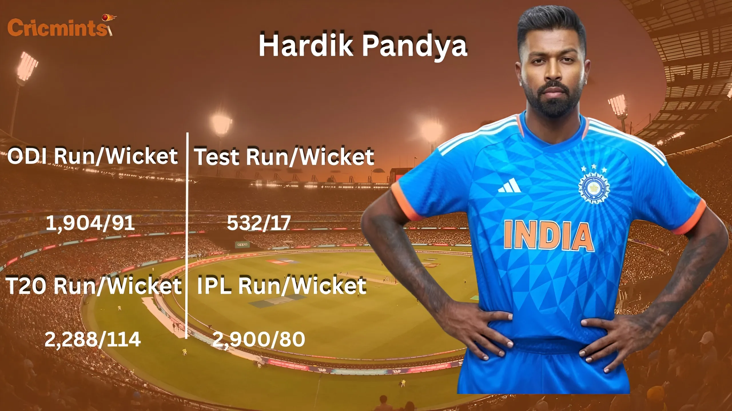 hardik pandya stats