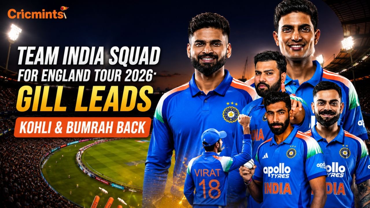 Team India Squad for England Tour 2026: Gill Leads, Kohli & Bumrah Back