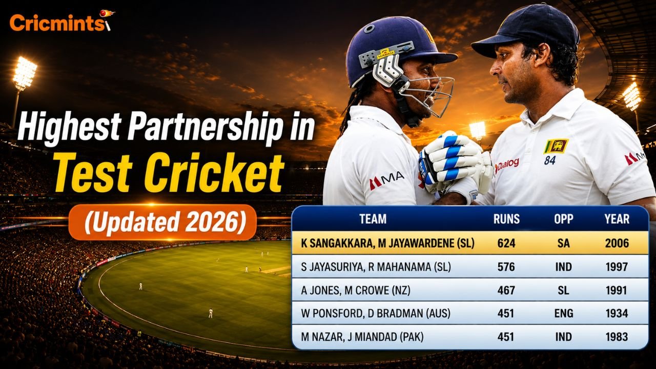 What Is the Highest Partnership in Test Cricket? (Updated 2026)