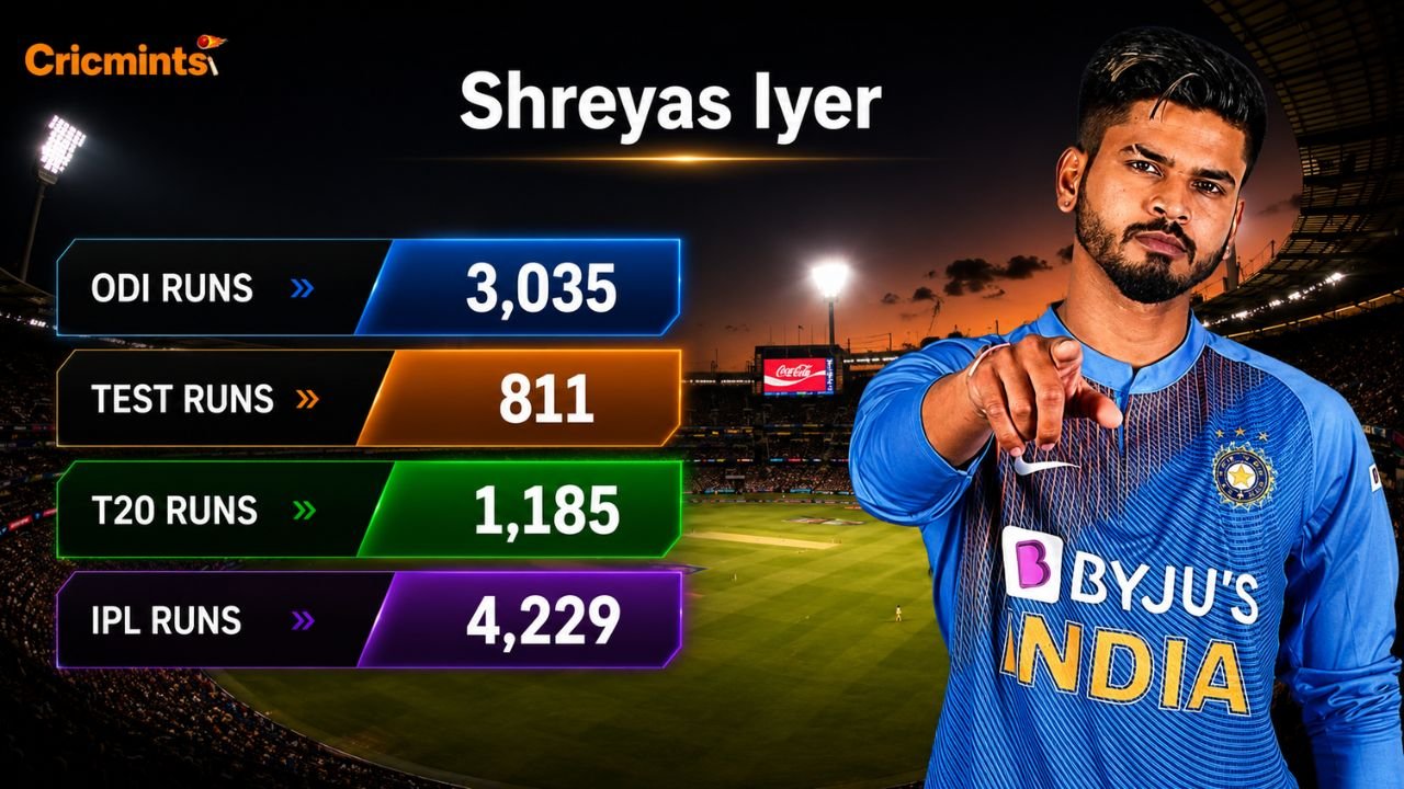 Shreyas Iyer Stats: Full Career Records Across All Formats