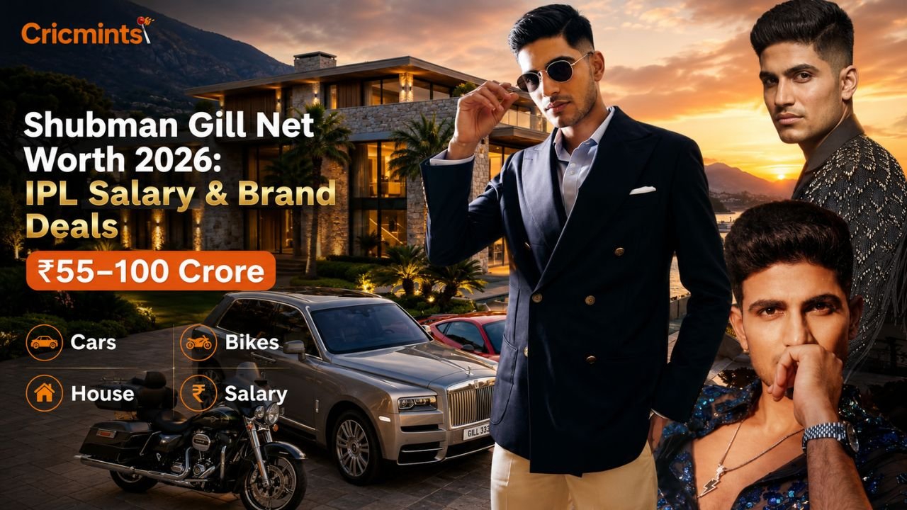 Shubman Gill Net Worth 2026: ₹55–100 Crore, IPL Salary & Brand Deals