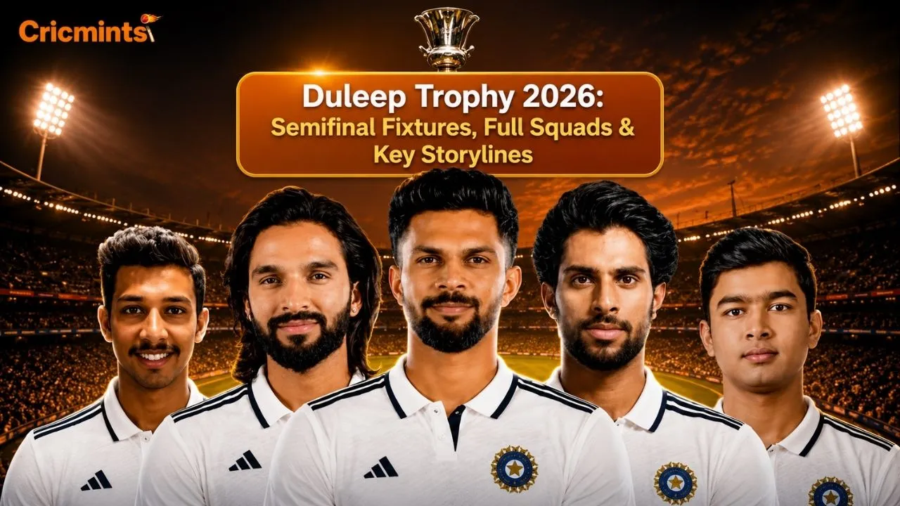 Duleep Trophy 2026: Semifinal Fixtures, Full Squads & Key Storylines