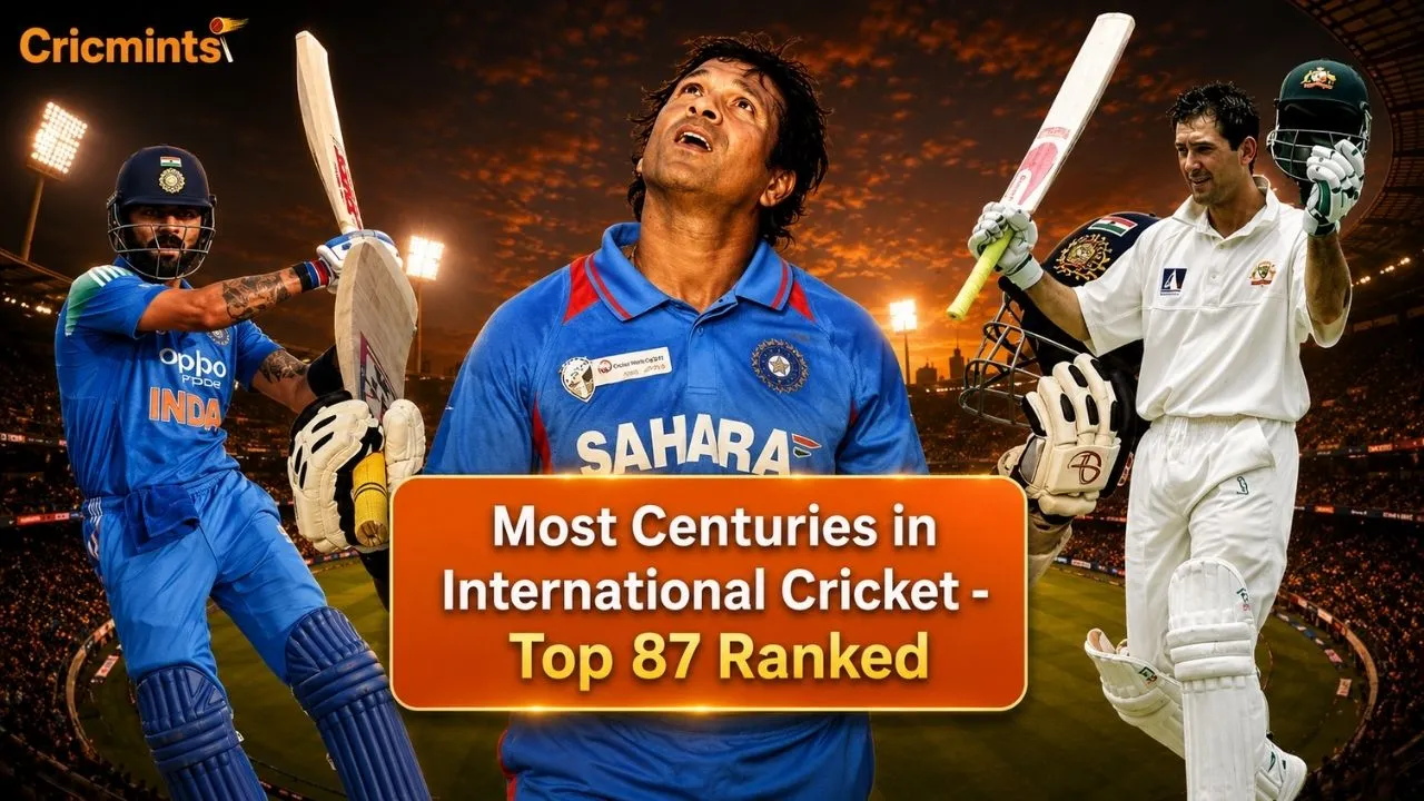 Most Centuries in International Cricket - Top 87 Ranked